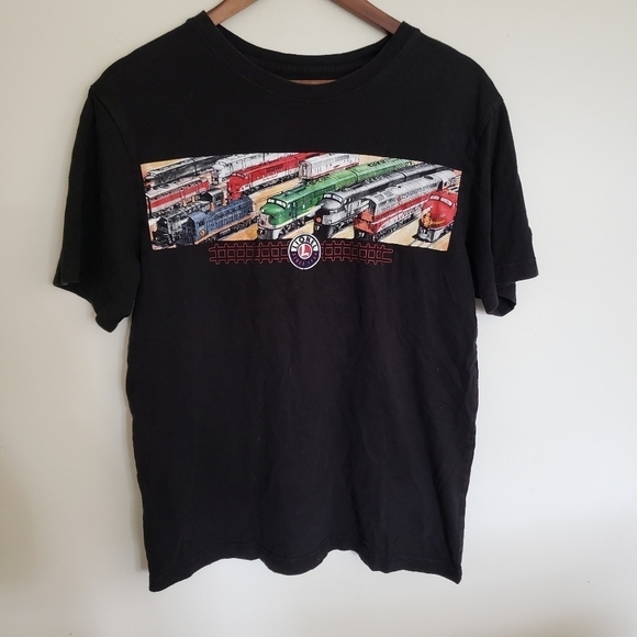 Lionel Train Black Crewneck Graphic T-Shirt Train - Picture 1 of 8